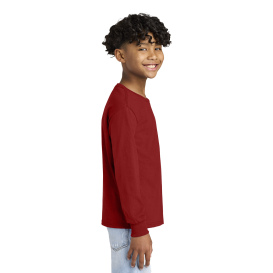 Jerzees 29BL Youth Dri-Power Active 50/50 Cotton/Poly Long Sleeve T-Shirt - True Red